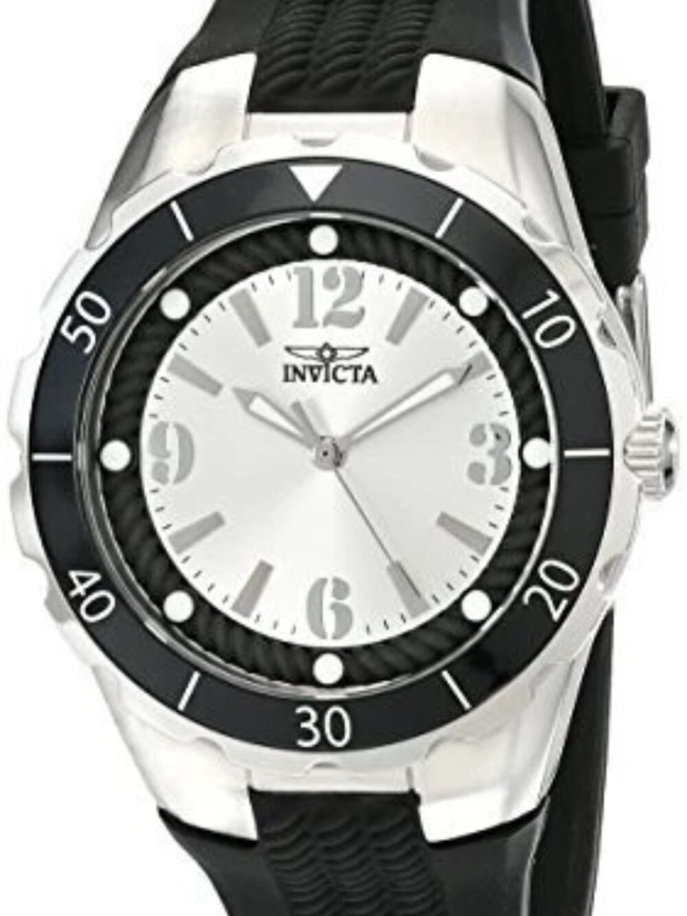 Invicta Women's 17482 Angel Analog Display Quartz Black Silicone Watch
